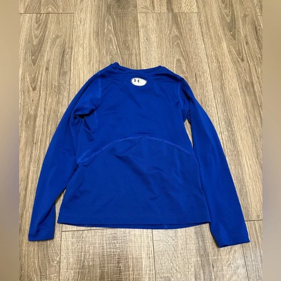 Under Armour Shirt Youth XS Blue Fitted Compression Long Sleeve - Picture 4 of 4